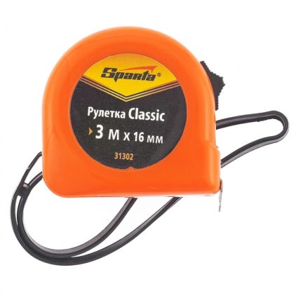 Рулетка Classic, 3 м х 16 мм, пластиковый корпус SPARTA 31302 - 1