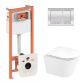 Комплект: Qtap Scorpio Ultra Quiet унітаз підвісний QT1433053EUQW + Nest комплект інсталяції 4в1 (квадратна клавіша Chrome) QT0133M425 + M06028CRM - 1