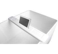 Накладна полиця на ванну, кам'яна Solid surface 870*115*24mm, колір білий