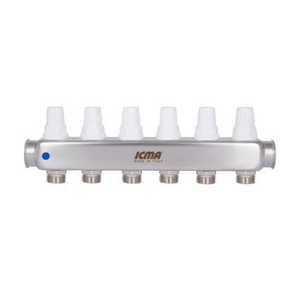 Колектор з витратомірами (нерж.) 1&amp;quot; х6 Icma № К073 - 4