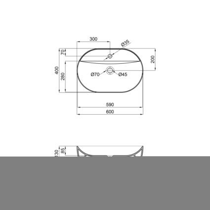 Раковина Qtap Scorpio 600x400x130 White QT14118045W - 2