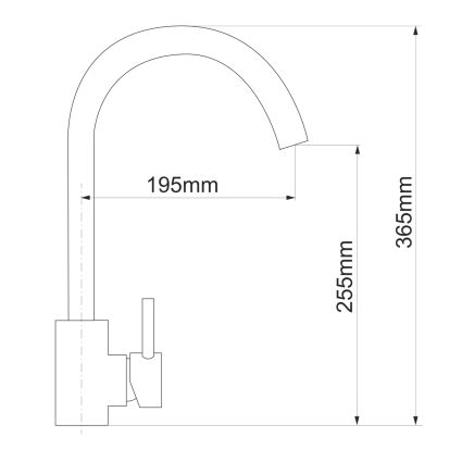 RAINBOW змішувач для кухні, сталь, беж 35 мм - 2