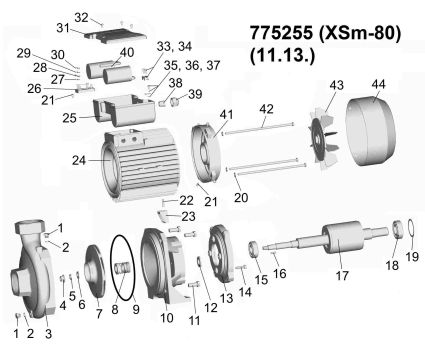 Насос центробежный Aquatica 775255 2.2 кВт 33м-20л/мин /12м-440л/мин каб.1м - 3