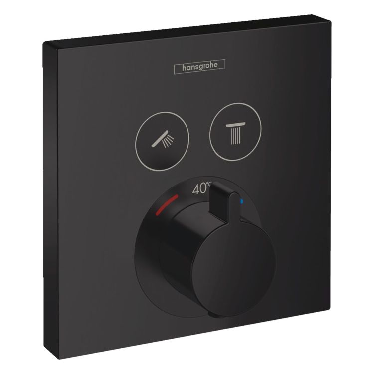 ShowerSelect Термостат для 2х потребителей, скрытого монтажа, цвет покрытия чёрный матовый - 1