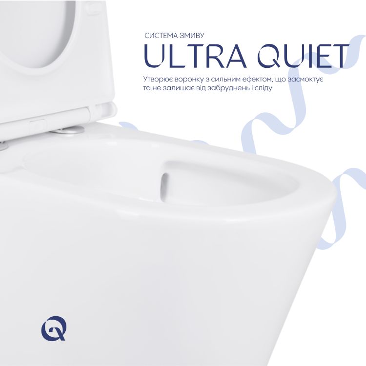 Унітаз-компакт Qtap Scorpio безободковий Ultra Quiet з сидінням Soft-close QT14226088AW - 6