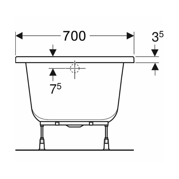 SUPERO ванна 150 * 70см, прямокутна, з ніжками SN14 - 3