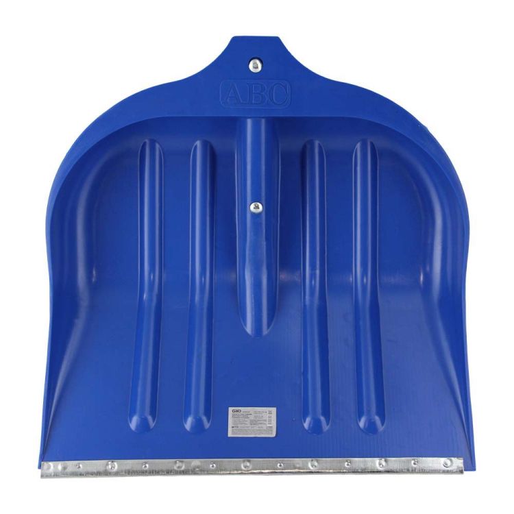 Лопата для снігу/зерна пластикова з оцинкованою планкою Strong 490×495мм з дерев'яним держаком (кольорова) GRAD (5046525) - 4