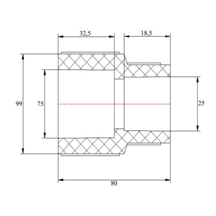 Муфта з PPR Blue Ocean 75х25 редукційна - 2