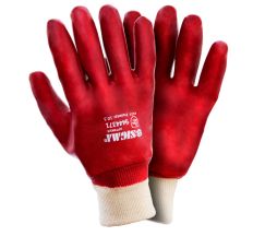 Перчатки трикотажные с ПВХ покрытием (красные манжет) 120 пар Sigma (9444371)