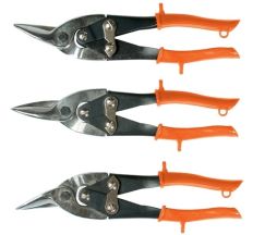 Ножницы по металлу, 250 мм, прорезиненные ручки, 3 шт. (прямые, левые, правые) SPARTA 783205