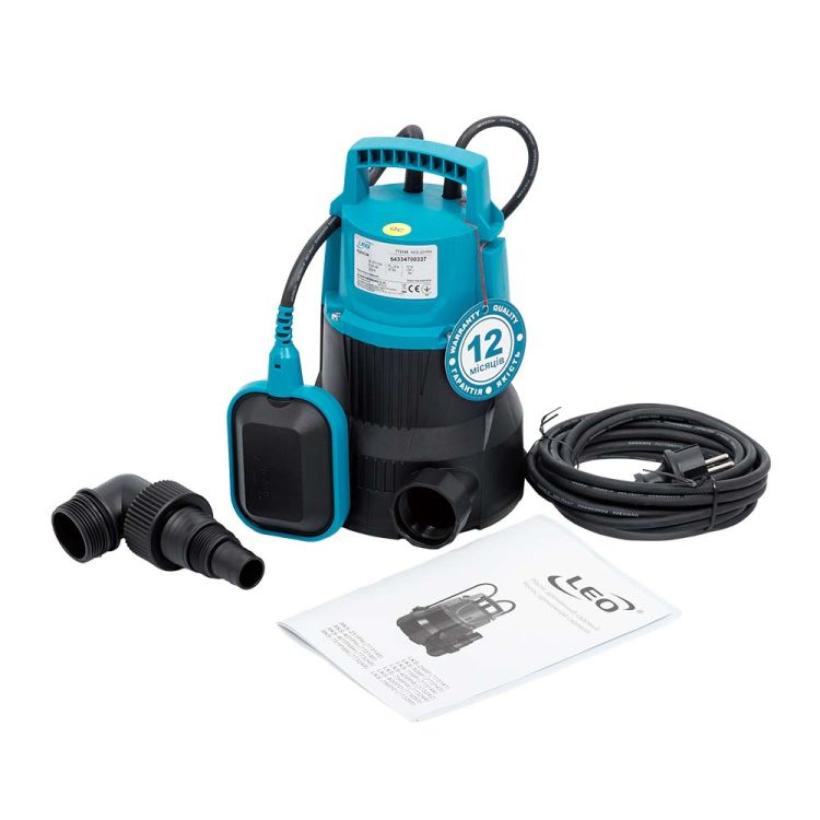 Насос дренажний садовий 0.25 кВт Hmax 6м Qmax 100л/хв LEO (773145) - 2