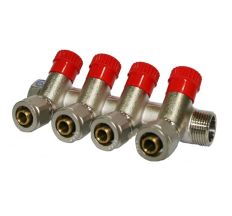 Колектор SANTAN 16х3/4 чотири виходи з перекриттям під 35°