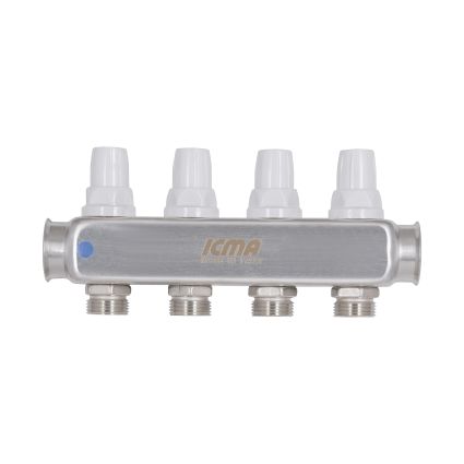 Колектор із витратомірами (нерж.) 1&amp;quot;х4 Icma № К073 - 4