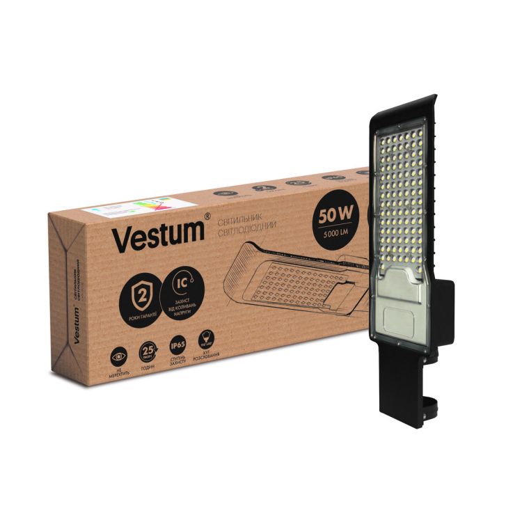 Світильник консольний LED Vestum 50W 5000Лм 6500K 85-265V IP65 - 1