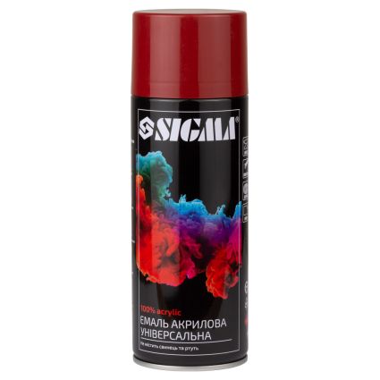 Эмаль аэрозольная акриловая 400мл RAL 3001 сигнальный красный глянец SIGMA (2736931) - 1