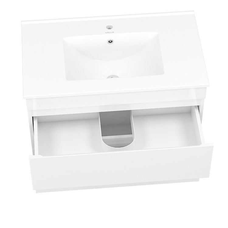 FIESTA комплект мебели 100см белый: тумба подвесная, 2 ящика + умывальник накладной арт 13-01-042F - 6