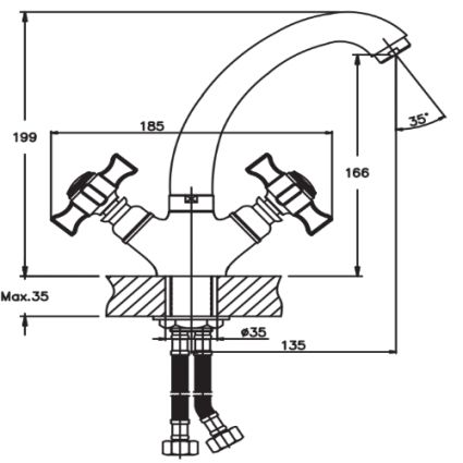 Смеситель для умывальника HAIBA Zeus 272 NUT - 2