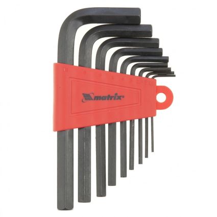 Набор ключей імбусових HEX, 1,5-10 мм, CrV, 9 шт. короткие, оксидированные MTX 112269 - 2