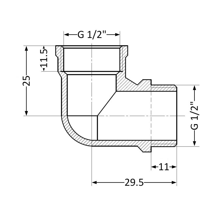 SD кут 1/2 &amp;quot;В х 1/2&amp;quot; н посилений (жовт.) SD42015U - 2