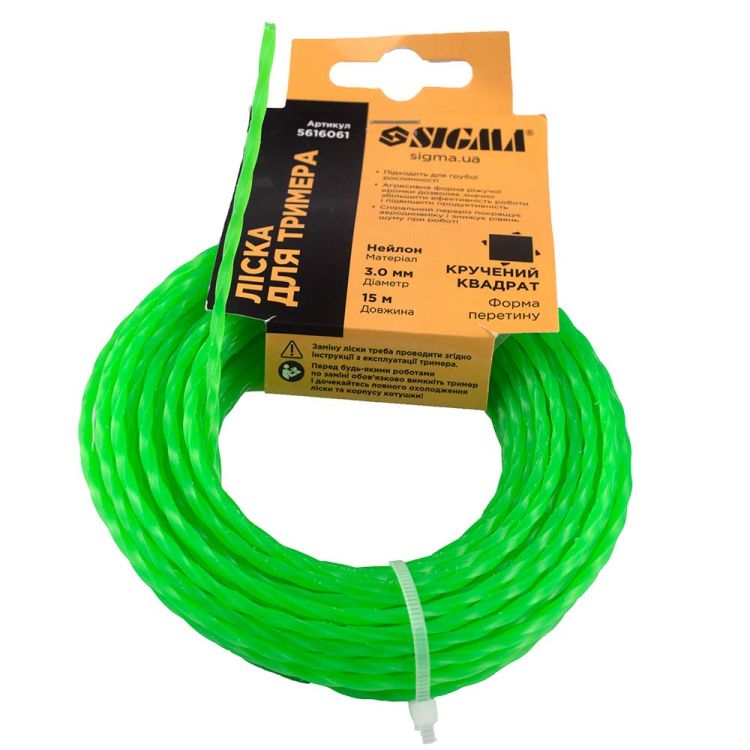 Лісочка для тріммера кручений квадрат Ø3.0мм 15м Sigma (5616061) - 6