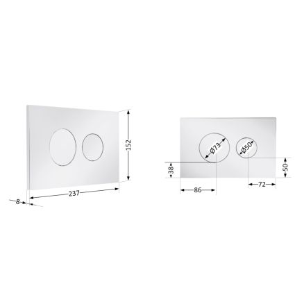 Клавіша змиву Qtap Standard 152x236x28 мм, Chrome, кругла QTSTD164CRM49469 - 2