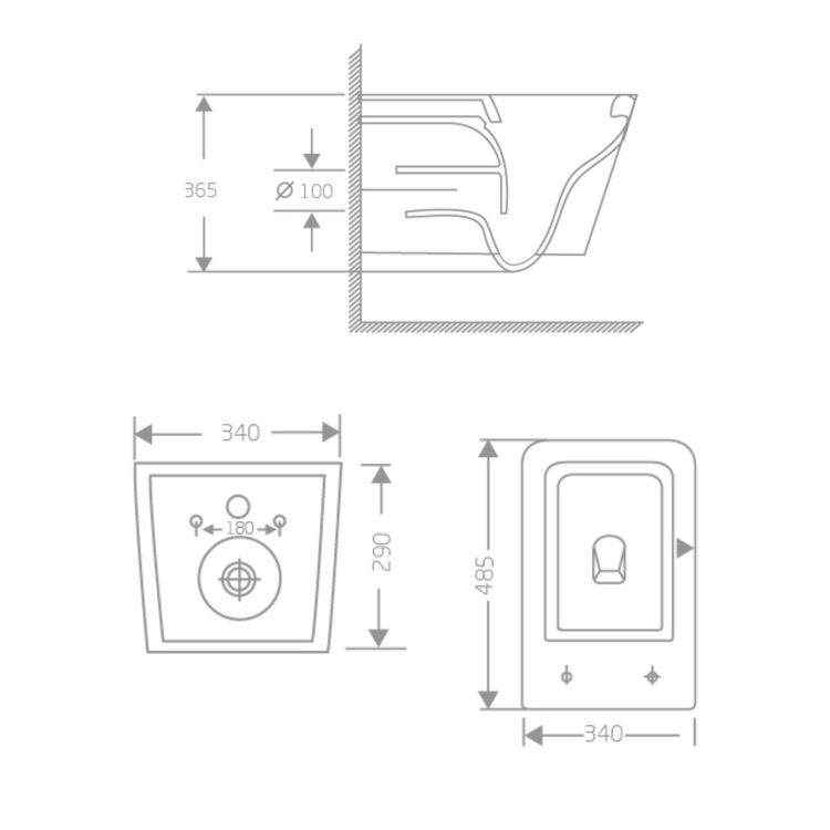 Унітаз підвісний Crow Rimless 485х340х330 мм, White, з сидінням Slim Duroplast/ Soft-close/ Quick Release QT05335171RW Qtap - 2