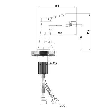 Змішувач для биде Qtap Arvin QTARV255CRM48642 Chrome - 2