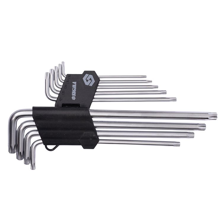 Ключі TORX 9шт T10-Т50мм CrV (довгі з отвором) Sigma (4022231) - 6