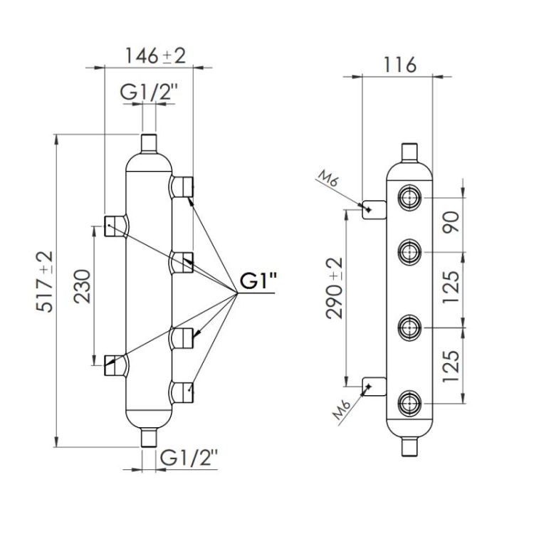 Гидрострелка SD Forte 1&amp;quot; 75 кВт - 2
