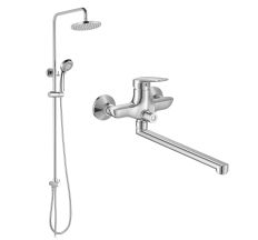 IMPRESE душовий набір, змішувач для ванни PRAHA new, Душова система без змішувача (35030 new+T-15084), хром