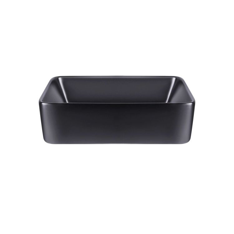Комплект Qtap Tern: Раковина накладна прамокутна 475х370х140 мм Matt Black + Донний клапан PU03 - 3
