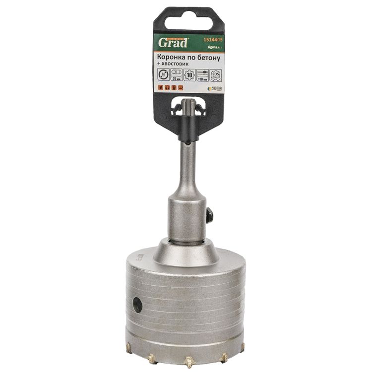 Коронка по бетону Ø80×70мм 10 зубцов + хвостовик 110мм SDS-plus GRAD (1514405) - 5