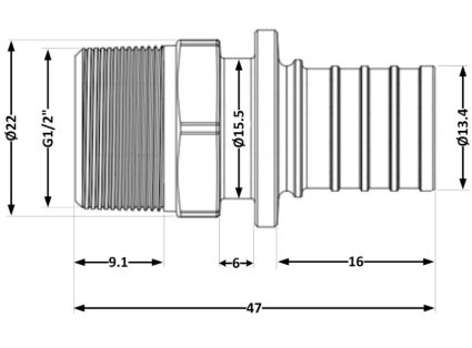 З'єднувач натяжний 16х1/2 з №1034 851034ADBO05 Icma - 2