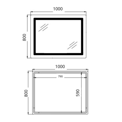 Дзеркало Qtap Cardinal (CA2) 1000х800 з LED-підсвічуванням Touch, з антизапотіванням, з димером, рег. темп. кольору (3000-6500K) QT0478C1008048455 - 2