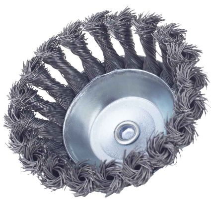 Щітка дротяна чашевидних Ø100мм хвостовик О6мм (сталевий витий) Sigma (9028101) - 4