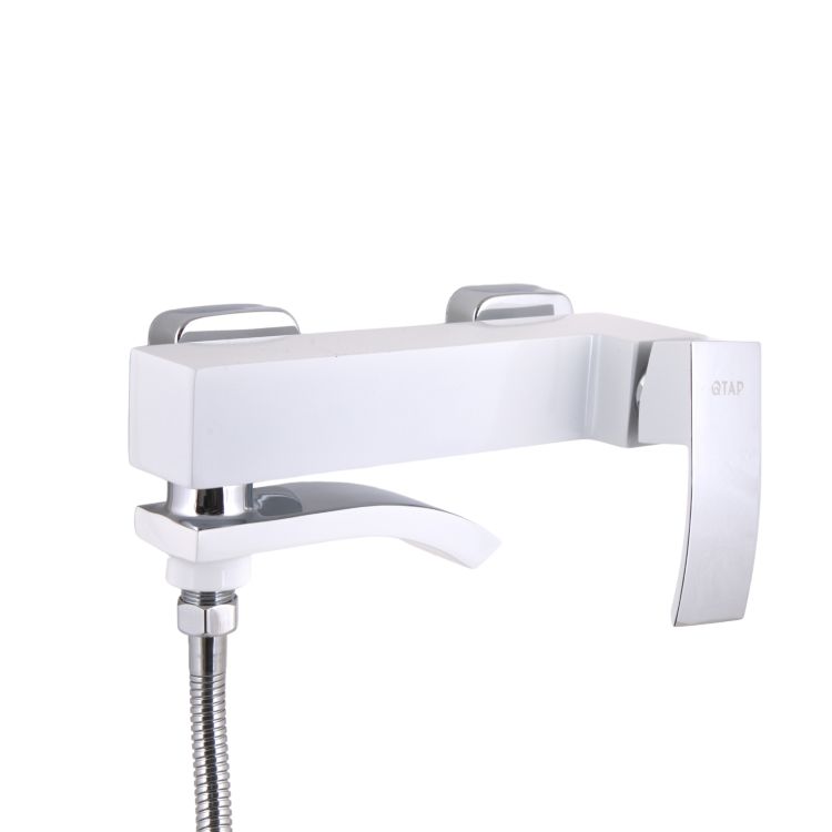 Змішувач для ванни Qtap Swan Cascada з поворотним виливом (з душовим гарнітуром) QTSWA260CRW45569 Chrome/White - 4