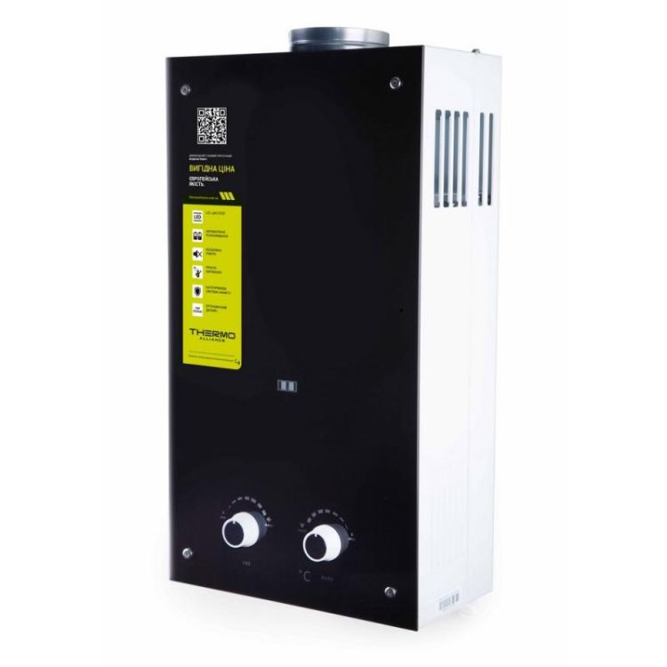 Колонка димохідна газова Thermo Alliance JSD20-10GD 10 л скло (чорне) - 3