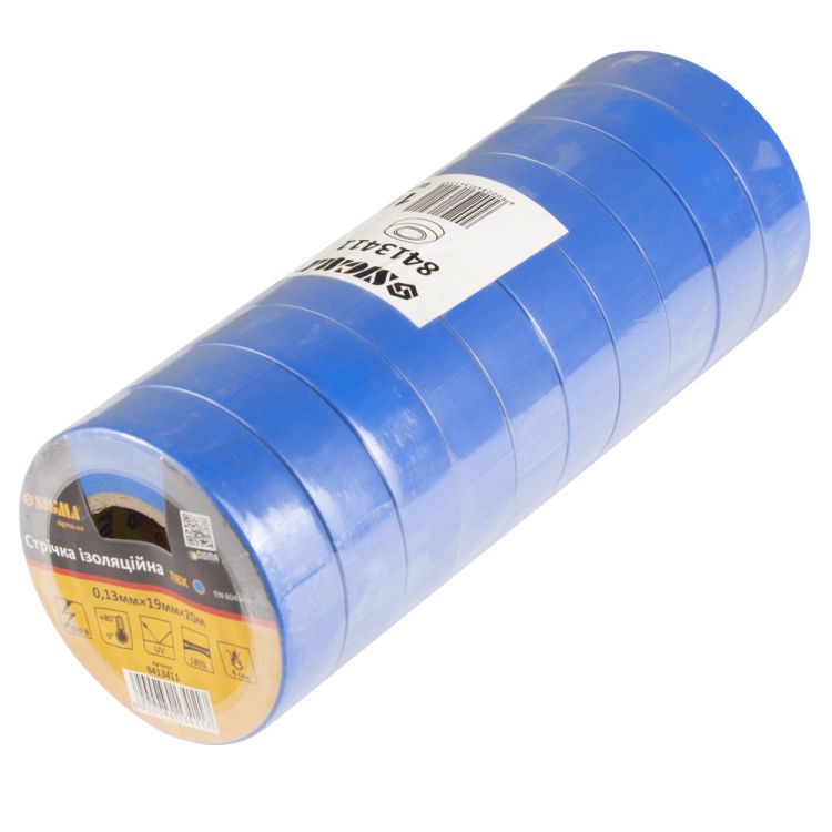 Ізолента ПВХ (синя) 0,13 мм×19мм×20м Sigma (8413411) - 1