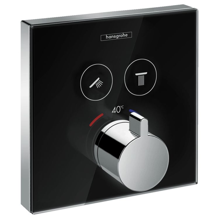 ShowerSelect Термостат для двох споживачів, скляний, СМ чорний/хром - 1