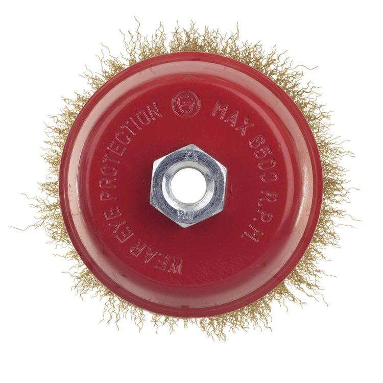 Щетка проволочная чашеобразная Ø125мм М14×2мм (латунированная) Sigma (9014121) - 2