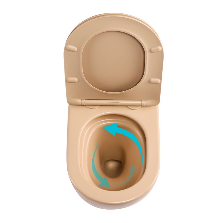 Унітаз підвісний Qtap Robin Ultra Quiet 520×365×340 мм, Beige, з сидінням Slim Duroplast / Soft-close / Quick Release QTROB26SB48997 - 6