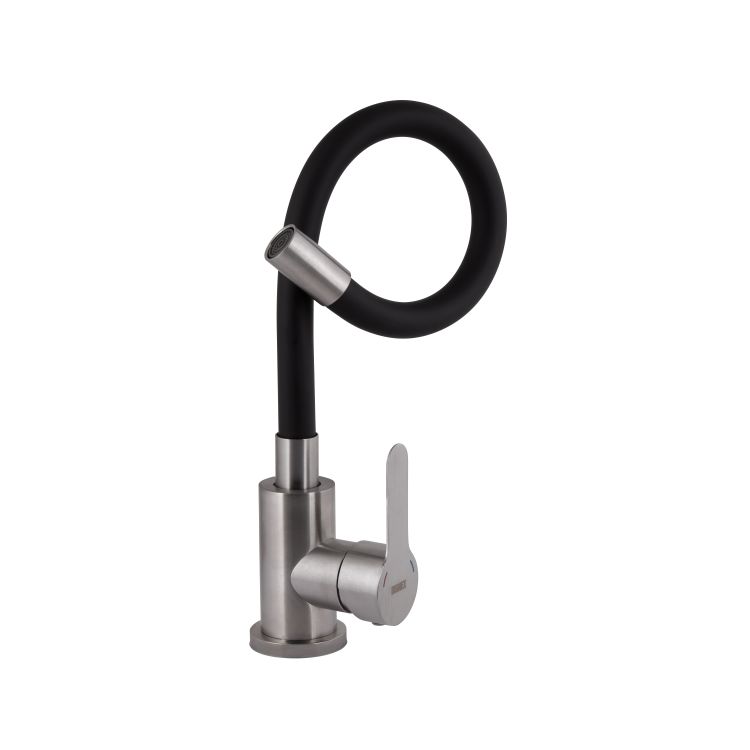 Смеситель для кухни Pure 015F3 с гибким изливом Nickel/Black BRIPUR015F3NKB Brinex - 3