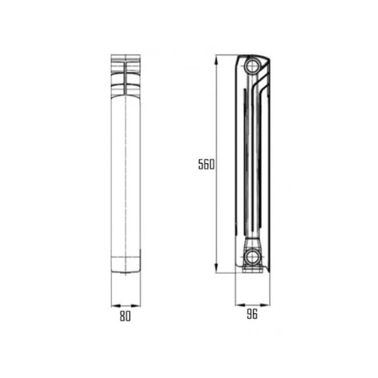 Радіатор біметалевий Bi-Magnum 500/96 1,37 кг Thermo Alliance - 2