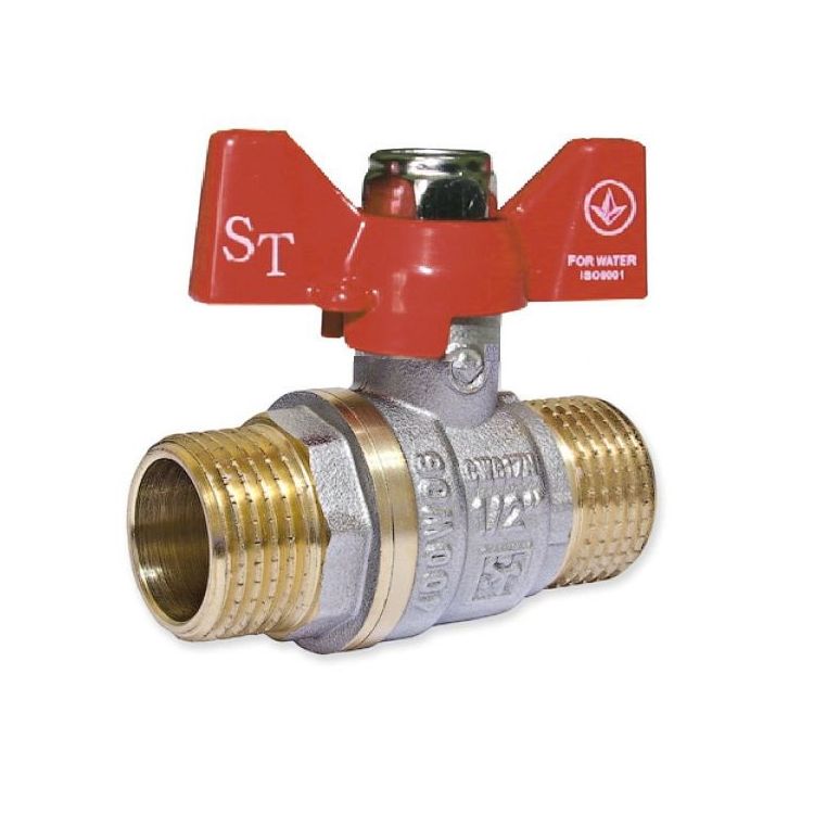 Кран кульовий SANTAN 1/2&amp;quot; Standard метелик зовнішня/зовнішня - 1