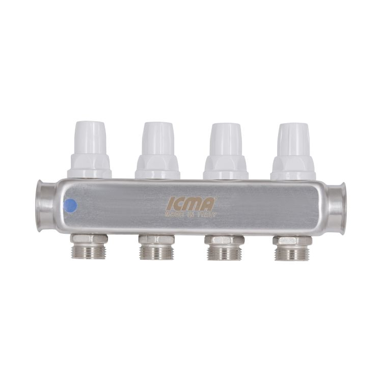Колектор із витратомірами (нерж.) 1&amp;quot;х4 Icma № К073 - 4