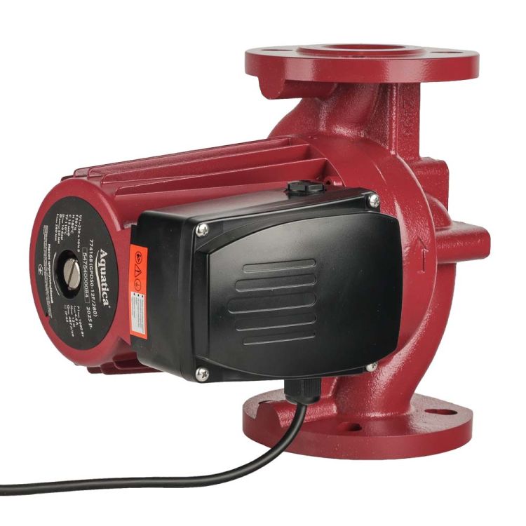 Насос циркуляционный фланцевый 1.0кВт Hmax 12м Qmax 300л/мин DN50 280мм + ответный фланец AQUATICA (774168) - 7