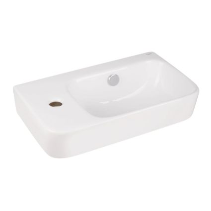 Комплект Qtap Tern: Раковина підвісна прамокутна ліва 450х260х155 мм White + Донний клапан PU02O - 4