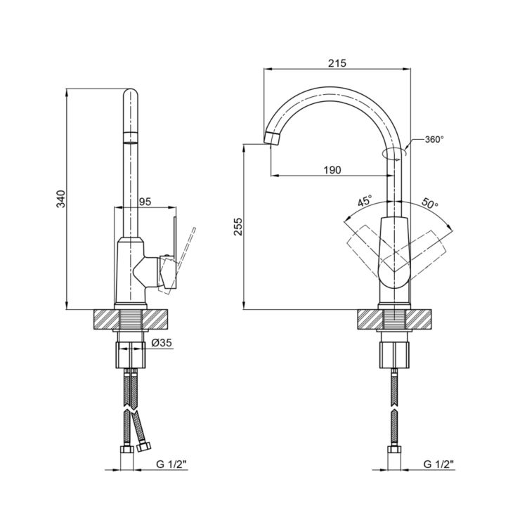 Акційний набір 2+1: Змішувач для кухонної мийки Brinex BRIN35C20N - 2