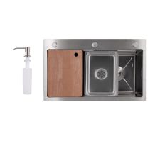 Мийка для кухні інтегрована Lidz Handmade H7545 Brushed Steel 3,0/1,0 мм LDH7545BRU49457