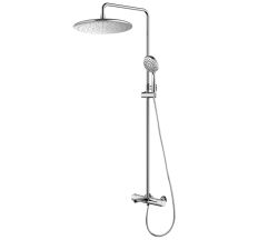 CENTRUM система душова (змішувач-термостат для ванни, верхній та ручний душ , шланг полімер з метав. ефектом)